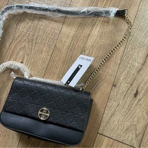 Brand New Black Nine West Purse with gold chain detail on strap. New With Tags.